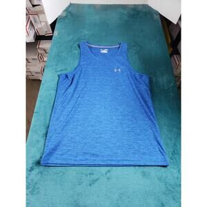 Under Armour Tank Top Mens Extra Large Blue HeatGear Loose Running Gym Race Day